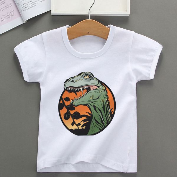 

retro domineering dinosaur shirt cartoon t shirt baby girl kawaii boys harajuku tshirt kids vogue leisure cute aesthetics, Blue