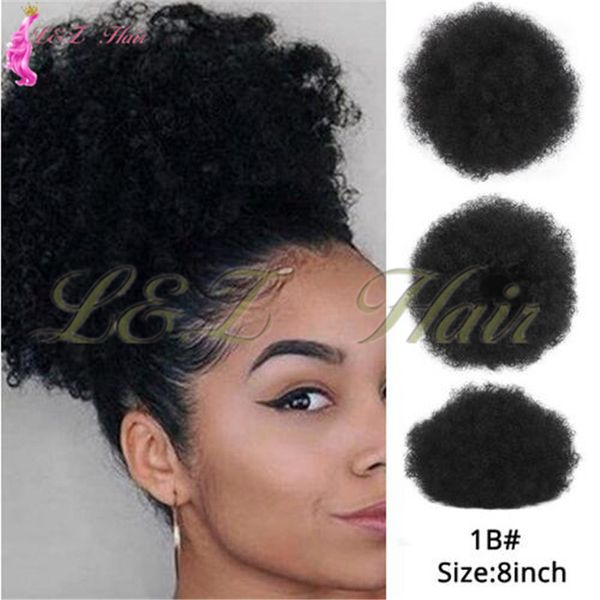 Puff Afro Short Kinky Curly Chignon Hair Bun Synthetic Drawstring 8inch Purple Short Hair Chignon Clip In Blonde Bun Hairpiece Puff Afro Classic