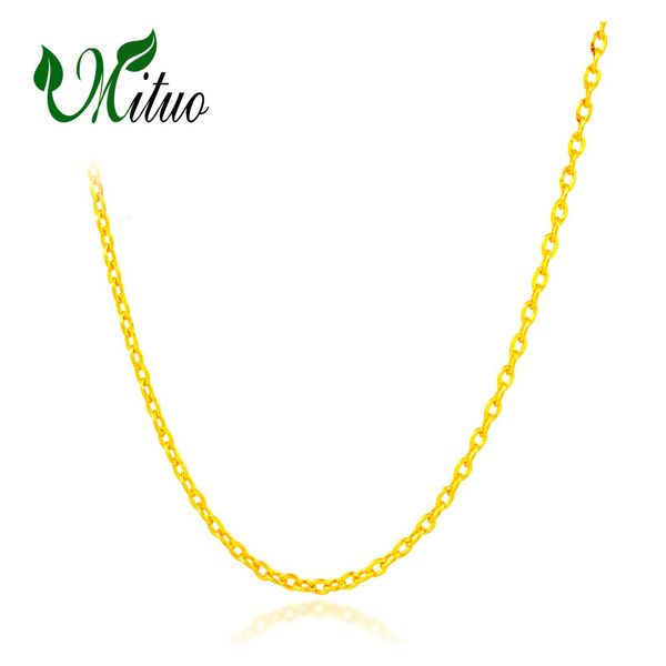 

mituo genuine 18k yellow rose gold chain cost price sale pure 18k gold necklace for love gift for women career necklaces, Silver