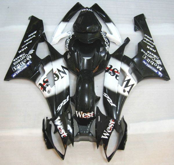 WEST weiß schwarz Verkleidungsset für Yamaha YZF R6 2006 2007 YZFR6 06 07 YZF-R6 06 07 2006 2007 Verkleidungsset