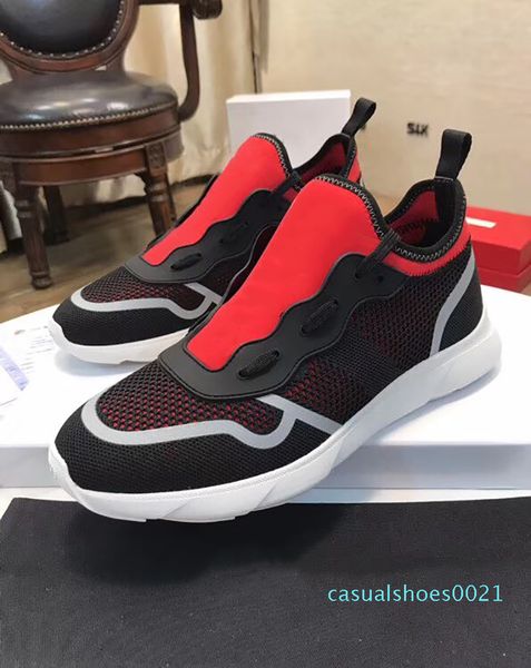 

new designer b21 sneaker white technical knit mens trainers luxury women shoes good quality plain sneakers big size 11colors c21, Black