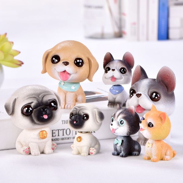 

new design cute doll shaking head mini dog ornaments car interior decorations auto interior dashboard decor auto accessories