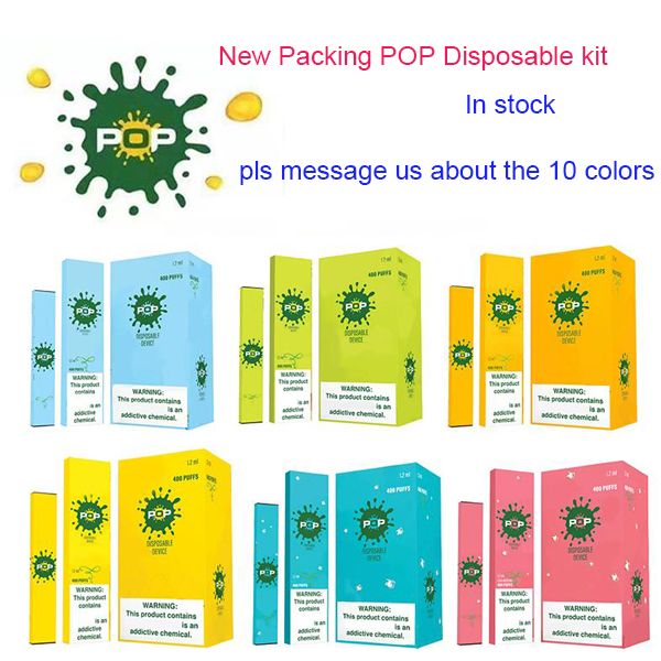 

Новые POP Одноразового Vape Pen устройство Starter Kit 10 цветов 280mAh батареи 1,2 мл картриджа заполнен VS слоеного бар ПОШ Eon DHL