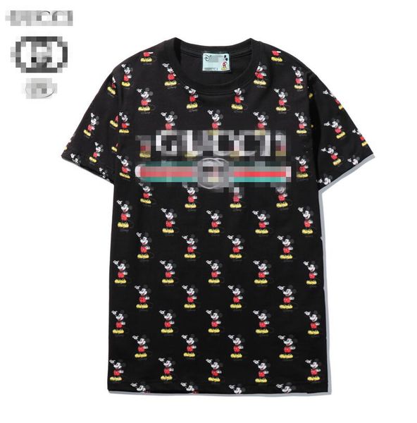 

20ss luxury mens designer gÃ»ccÃ¬ t shirt men women couples casual short sleeve mens round neck tees 5 colors, White;black