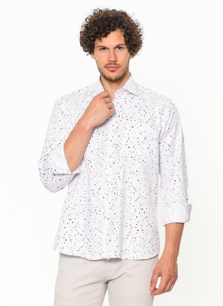 

varetta-wide cut white man shirt, White;black