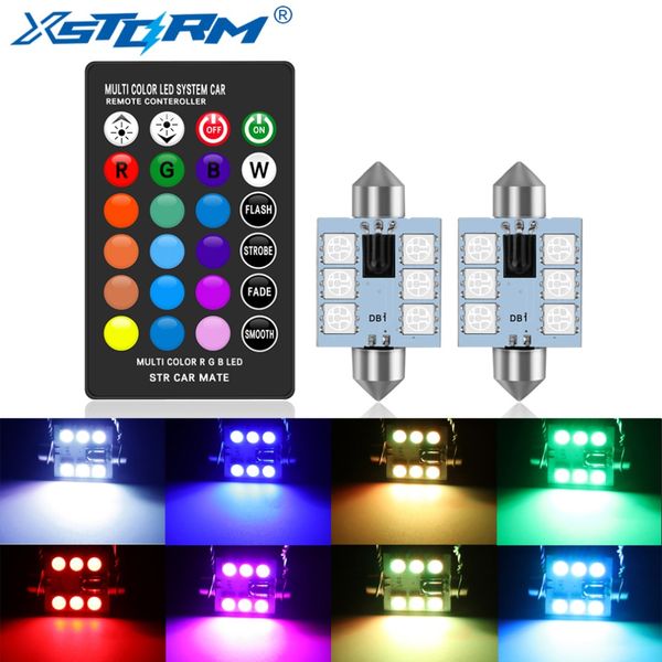 

2pcs 31мм 36мм 39мм 41мм c5w led c10w фестона led rgb автомобилей inteiror лампы плафон для чтения карт лампа 12v с дистанционным управление