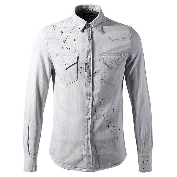 

mens designer shirts spring denim shirt fashion cotton casual slim long sleeved luxury coat slim fit dress homme shirt size m-3xl, Black;brown