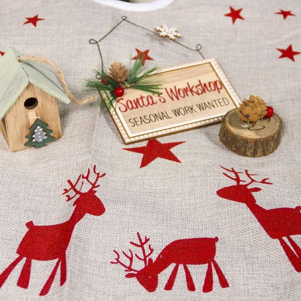 

holiday home party decorations 40 inch christmas tree elk printed cartoon skirt reindeer printed xmas tree apron
