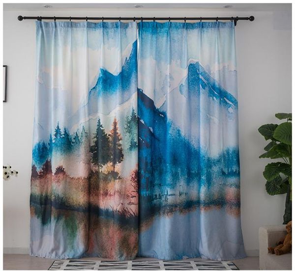 

customized 3d curtains rural style landscape landscape bedroom living room balcony thickened blackout curtains
