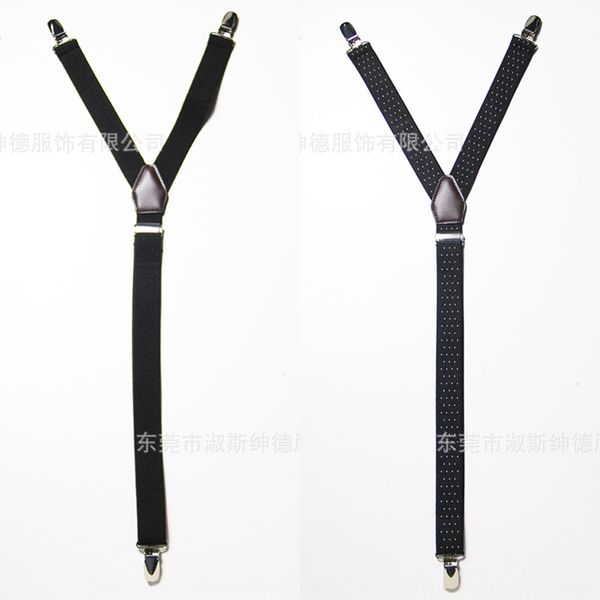 

1lfdi black and white strap strap point 2.5cm genuine leather single adjusting buckle y-shaped duckbill clip rubber sleeve anti-slip durable, Black;white