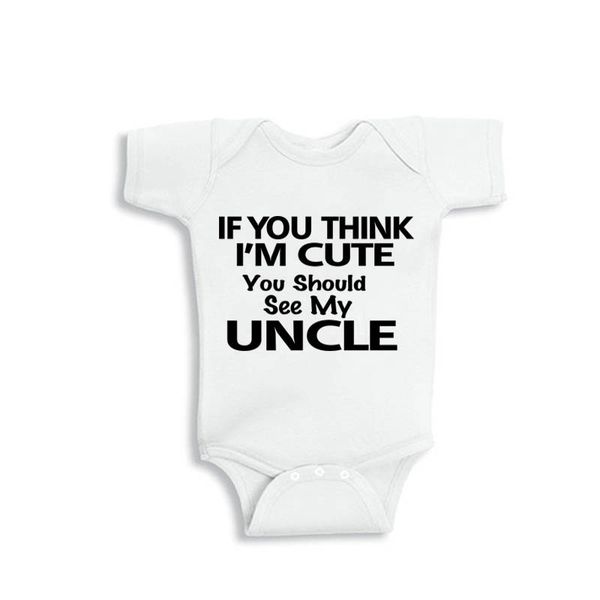 

ysculbutol 2018 new summer if you think uncle black and white short sleeve baby bodysuit, Blue