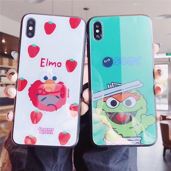 

one piece luxury phone case for iphone 6s 7 8p x xs fashion cartoon dolls with mirror glass designer phone case back cover