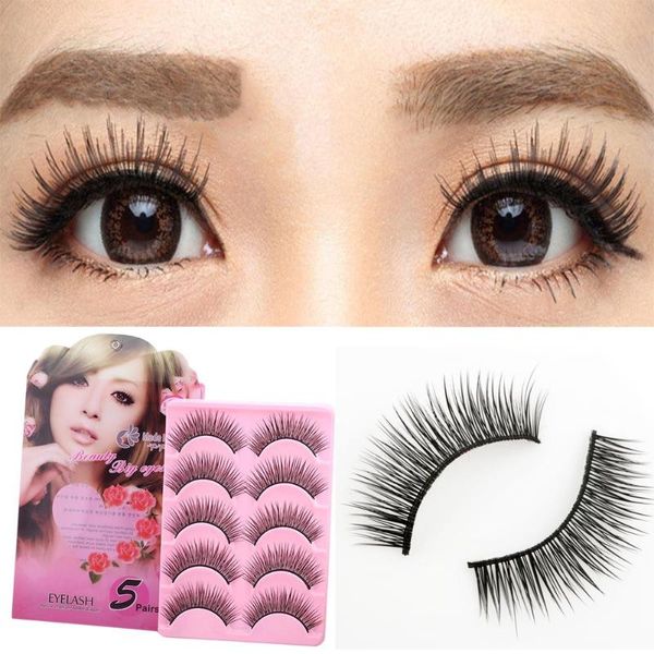 

5pairs long thick crossing false eyelashes eye lashes extensions make up kit soft eyelash extension real mink eyelash for makeup