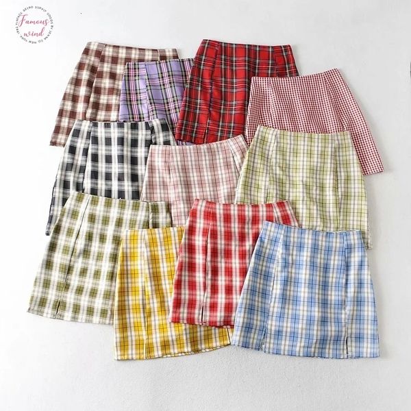 

women skirts 2020 plaid mini skirt with under shorts mini plaid skort lady summer bud mini skirts, Black