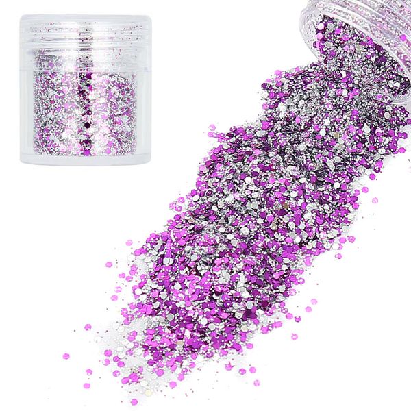 

8 pcs glitter nail sequins flakes ultra-thin tips colorful mixed face eyeshadow nail art or88, Silver;gold
