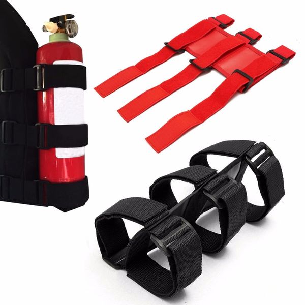 

1pc mayitr red black car roll bar fire extinguisher auto fixed holder car styling for automobile interior safety nylon straps
