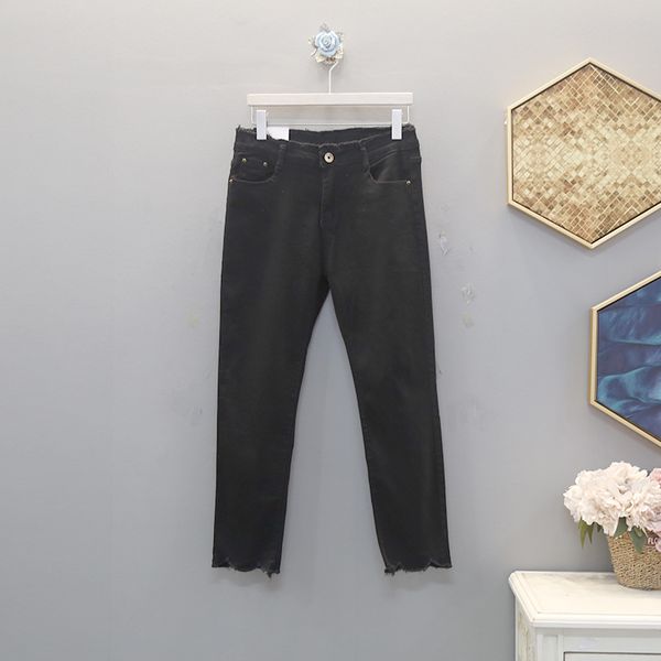 

ewq] 2020 spring summer new arrivals high waists zipper tassel straight ankle-length pants women streetwear jeans aw03301l, Blue