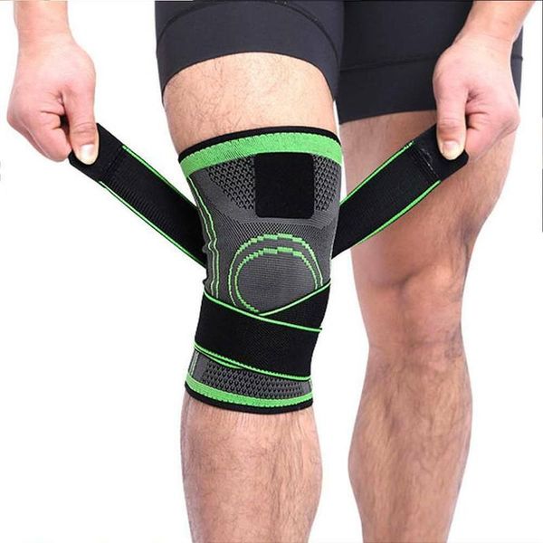 

1 pcs kneepad elastic pressure bandage breathable knee support protector for fitness sport running arthritis muscle joint brace, Black;gray