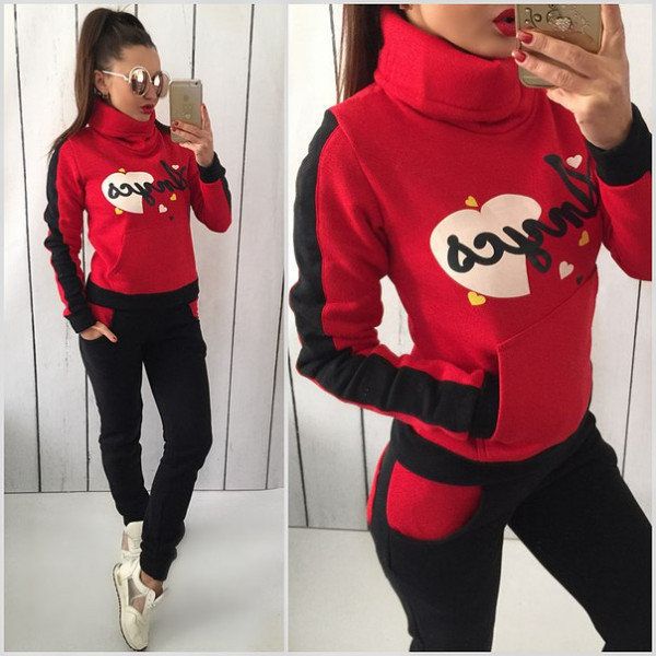 

autumn 2019 women's hooded sweater set two piece, Gray