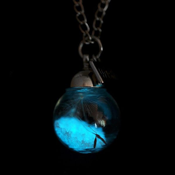 

pendant necklace women necklaces luminous bottle chain necklace ladies jewelry choker gothic pendant collares de moda 2019 l0606, Silver