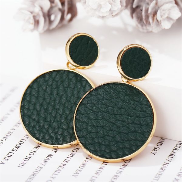 

snake black and white sequin earrings vintage faux leather round earrings, Silver