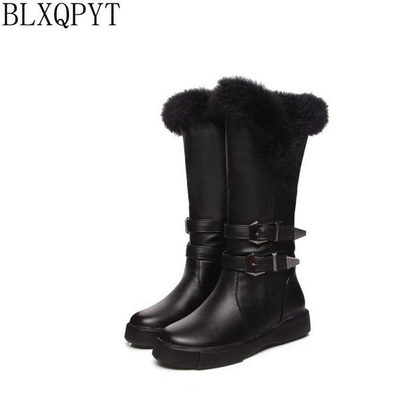 

blxqpyt women warm snow boot russian winter mid& long boots knee-high heels boots easy wear shoes woman big size 34-43 9777-6, Black