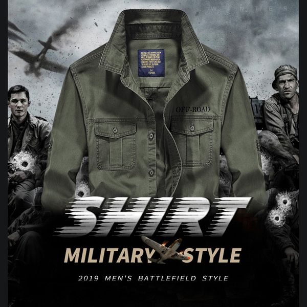 

shirt men's casual embroidery pure color cotton pocket long sleeve shirts men outdoor brand fashion high quality, White;black