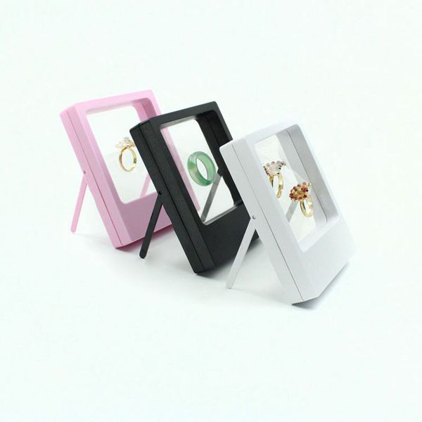 

Tran parent jewelry di play box ring u pended floating holder ca e jewellery coin gem jewelery tand ca e zc0860
