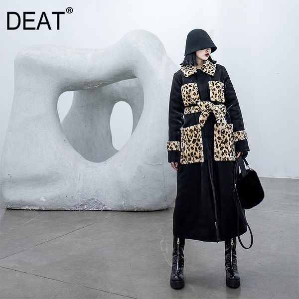 

deat] loose fit warm pattern print woolen coat parkas new lapel long sleeve women fashion tide autumn winter 2019 13e598, Black