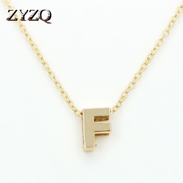 

zyzq new trendy simple 26 letter necklaces for women special birthday gift name initial letter a b necklaces wholesale lots&bulk, Silver