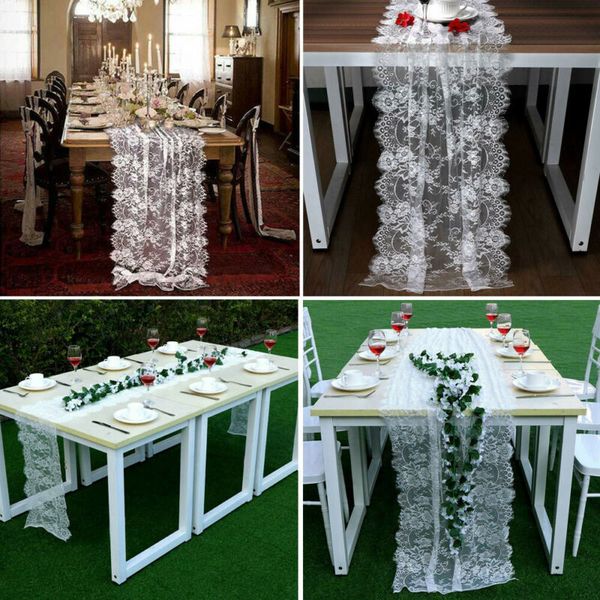 White Lace Table Runner Overlay Cover Rustic Chic Wedding