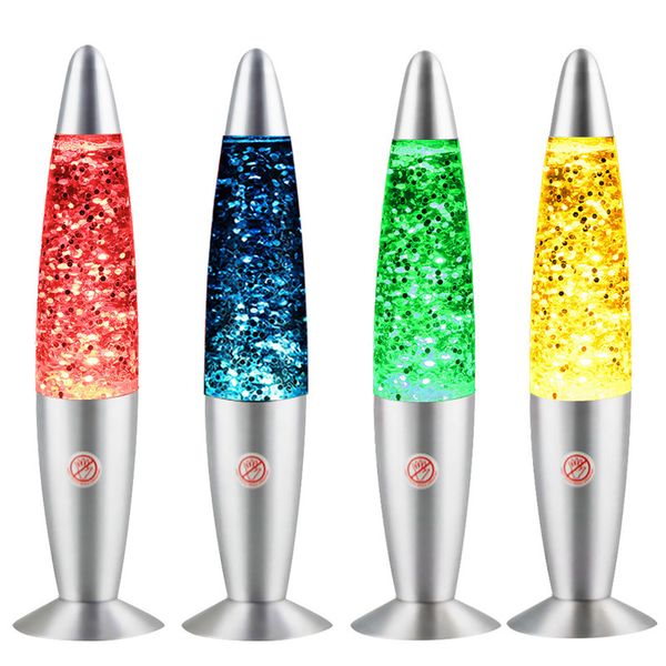 

25w 3d rocket multi color changing lava lamp rgb led glitter party mood night light christmas gift bedside night lamp