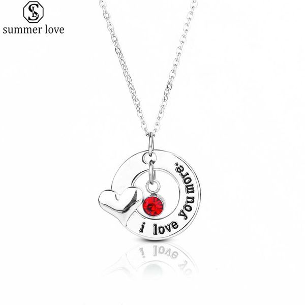 

12 month birthday stones necklace stainless steel pendant necklace fashion jewelry for women gift wholesale-z, Silver