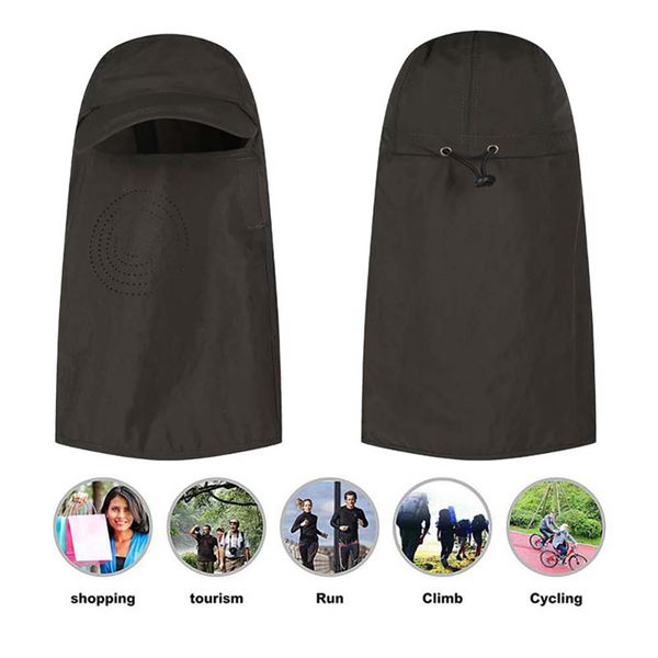 

hunting caps quick dry 360 degree protection sunshade breathable water resistant ear neck cover for outdoor, Black;white