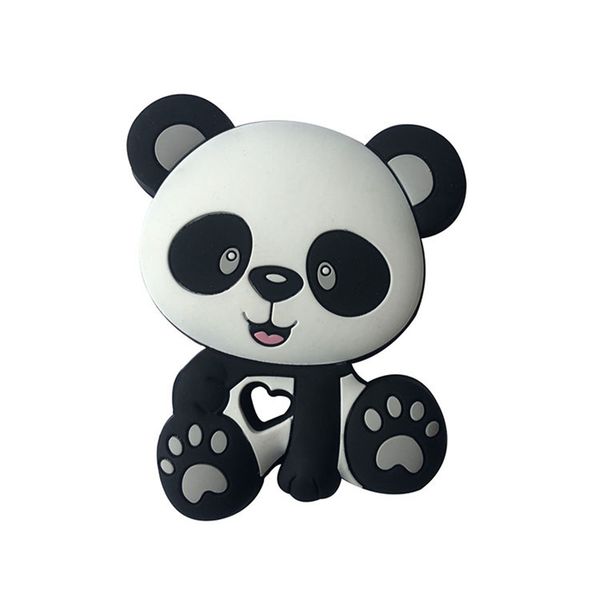 

10pcs/lot baby teether rodent silicone panda beads diy pacifier chain necklaces pendant bite chew teething toys
