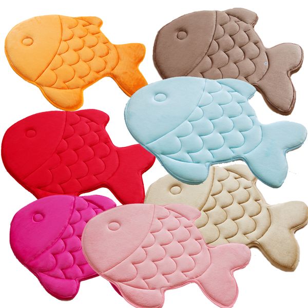 

super soft coral fleece thicking fish children/kid rug mat latex non-slip backing strong absorbent bathroom kitchen carpet pad