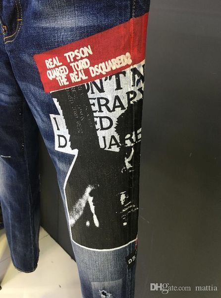 

fashion new men jeans cool mens ripped jeans fashion designer straight biker jeans causal denim pants style can be recommended size, Blue