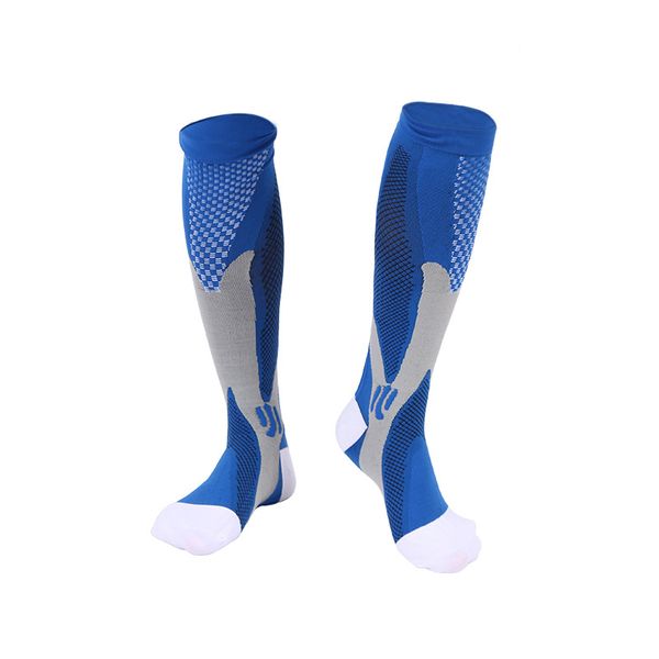 

men's compression socks pressure knee high orthopedic support stockings running nurses shin splints anti-fatigued flight travel, Black