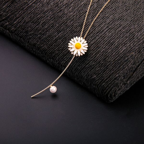 

606minimalist daisy fresh elegant necklaces women statement collar necklace mujeres choker necklaces bijoux jewelry gift n5230, Silver