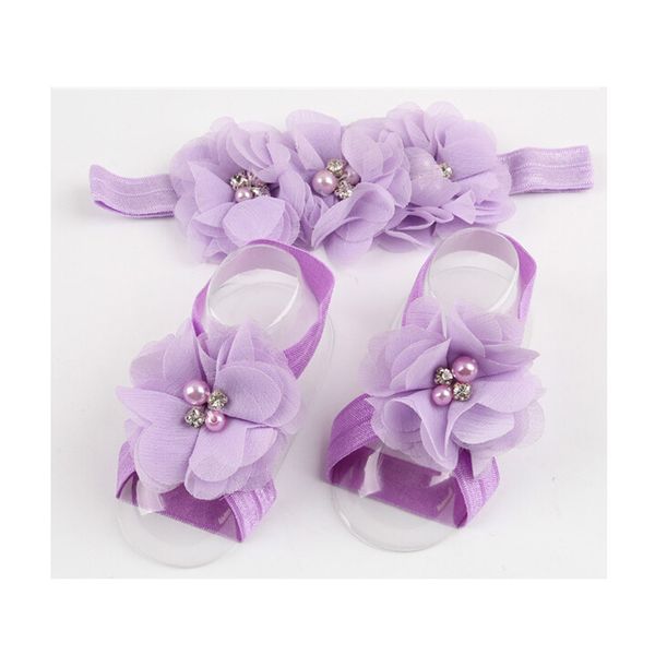 

3pcs 1set summer baby girls shoes headband newborn cotton infant girl flower barefoot first walkers princess shoe p props