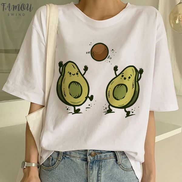 

новая авокадо рубашка vegan футболка женщины harajuku kawaii с коротким рукавом футболка vogue 90с корейский tshirt топ тройники женский, White