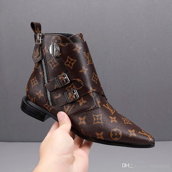 

топ женщины boots коренастый пятки зимних остроконечные nkle boots star trail nkle загрузки bottes femmes женская обувь мода chaussures де ф, Black