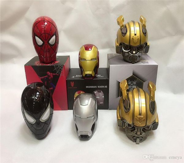 

new iron man spiderman wireless speaker portable bluetooth speaker subwoofer marvel cartoon mini soundbox with tf usb computer loudspeaker