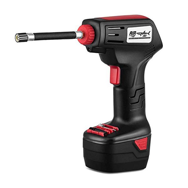 

automatic cordless tire inflator portable air compressor, easy to read digital pressure gauge, built in led light