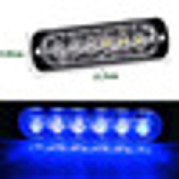 

2018 6led 18w blue ultra slim car truck warning hazard flash strobe light & lamp