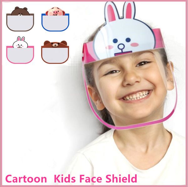 

прекрасные 100 пк kid мультфильм face shield прозрачные защитные маски пылезащитные anti-fog полный защитная маска анти пыли пэт маска dhl к