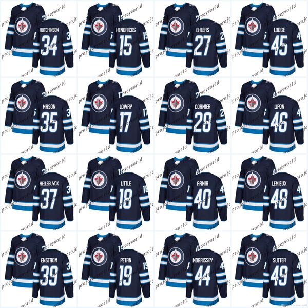 

2017-2018 Season Winnipeg Jets Jerseys 15 Matt Hendricks 17 Adam Lowry 18 Bryan Little 19 Nic Petan 27 Nikolaj Ehlers Hockey Jersey