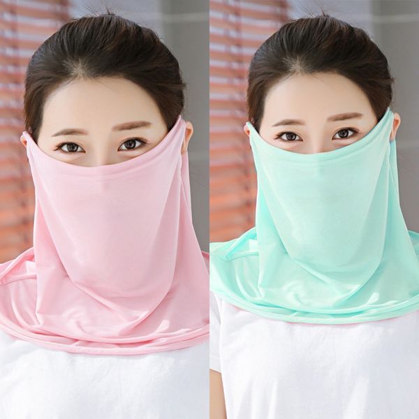 

vgzxe women face half mask silk chiffon handkerchief outdoor windproof face scarf dust-proof sunshade masks scarf dust mask party masks, Black