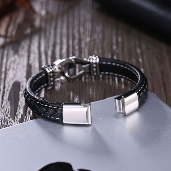 

personalized jewelry vintage jewelry punk titanium steel leather bracelet bracelet, Golden;silver