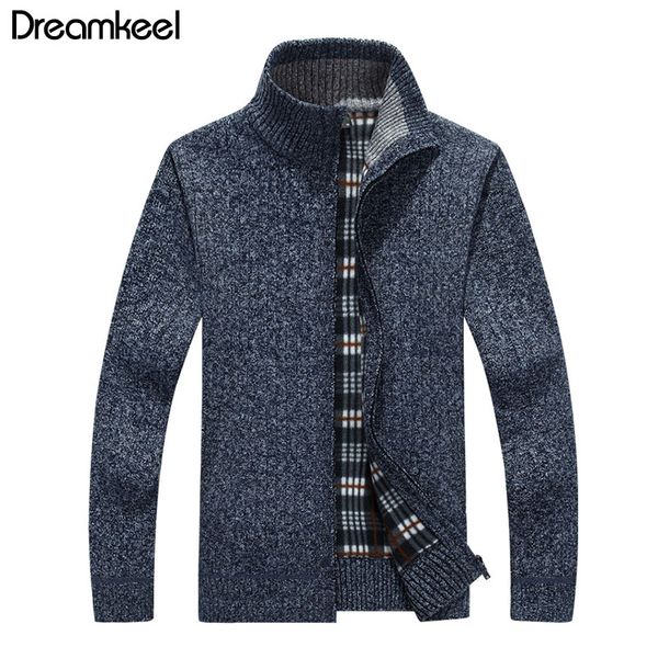 

2019 new winter mens sweater brand fashion stand collar slim fat zipper fleece casual sweatercoat men thicken sweater coat 3xl, White;black